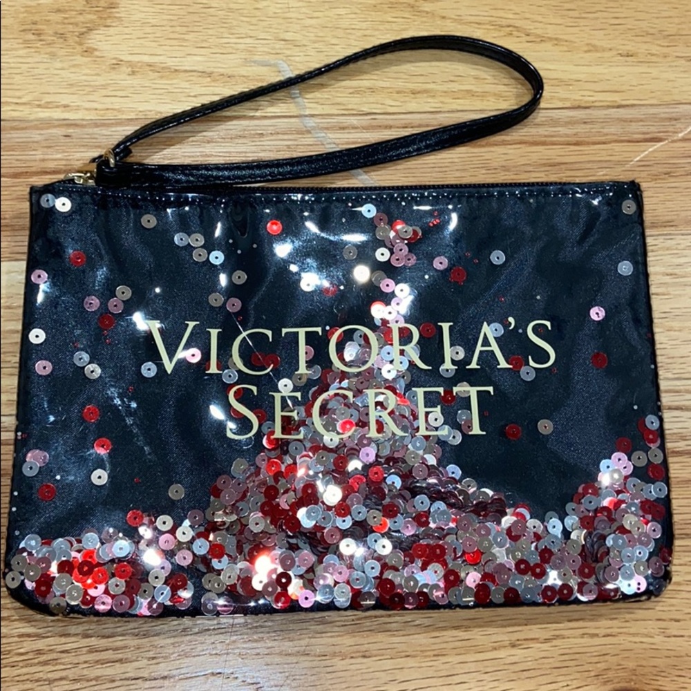 Victoria’s Secret wristlet make up bag w/ sequins